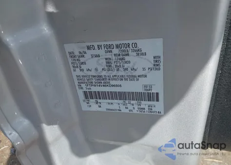 2006 Ford F150 Fx4/Lariat/Xlt из США, поврежденный, VIN 1FTPW14V46KD96505